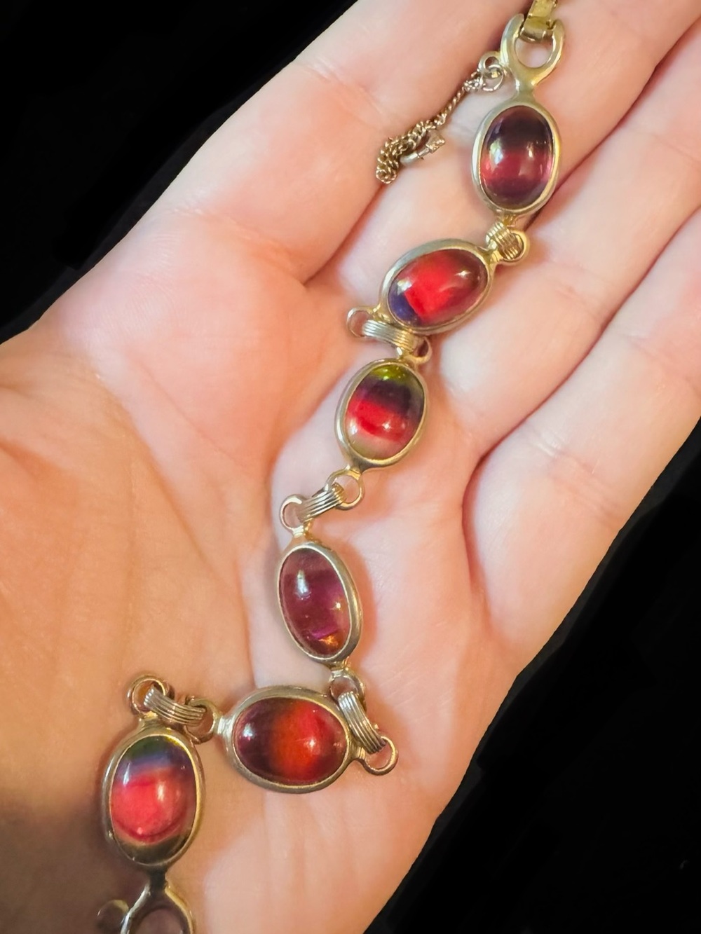 Vintage SARAH COVENTRY rainbow harmony gold tone bracelet